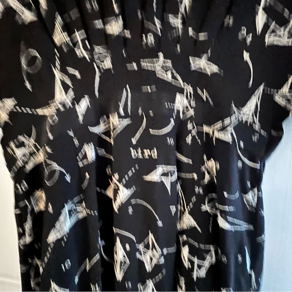 Anthropologie Moulinette Soeurs Many Folds 100% Silk Dress 2 Origami Black Ivory - Picture 10 of 12